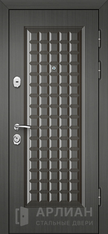 Фото «Квартирная дверь с большим зеркалом и отделкой беленый дуб  №60»