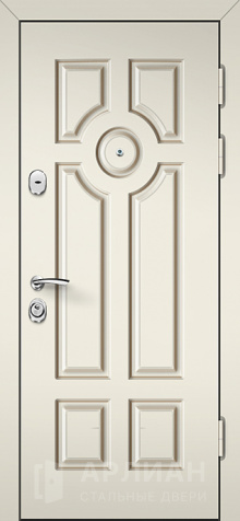 Фото «Белая входная дверь Кварц с внутренним зеркалом №14»